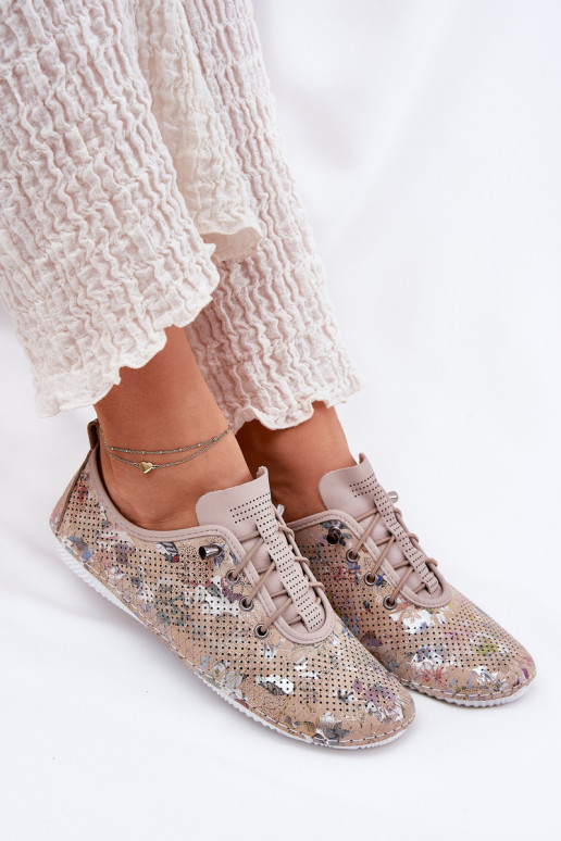 zapatos Femenino Hecho de cuero natural Estampado Artiker 56C2689 beige zapatos Femenino Hecho de cuero natural Estampado Artiker 56C2689 beige