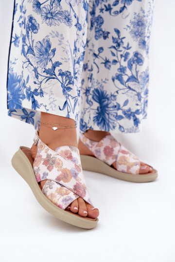 Sandalias de mujer de varios colores de cuero sintético con flores Tosmelia 2