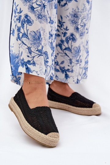 Espadrilles negras con plataforma Vinceza 17392