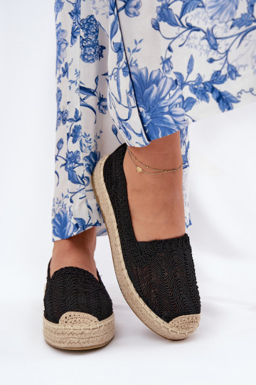 Espadrilles negras con plataforma Vinceza 17392 2