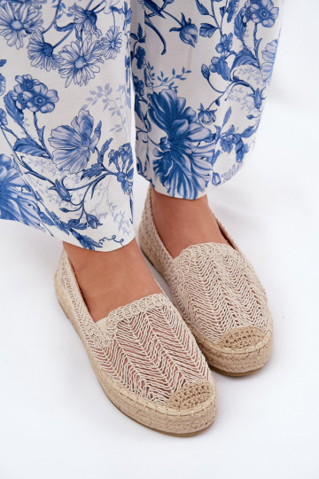 Alpargatas con una plataforma Vinceza 17392 beige