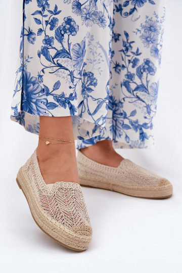 Alpargatas con una plataforma Vinceza 17392 beige 2