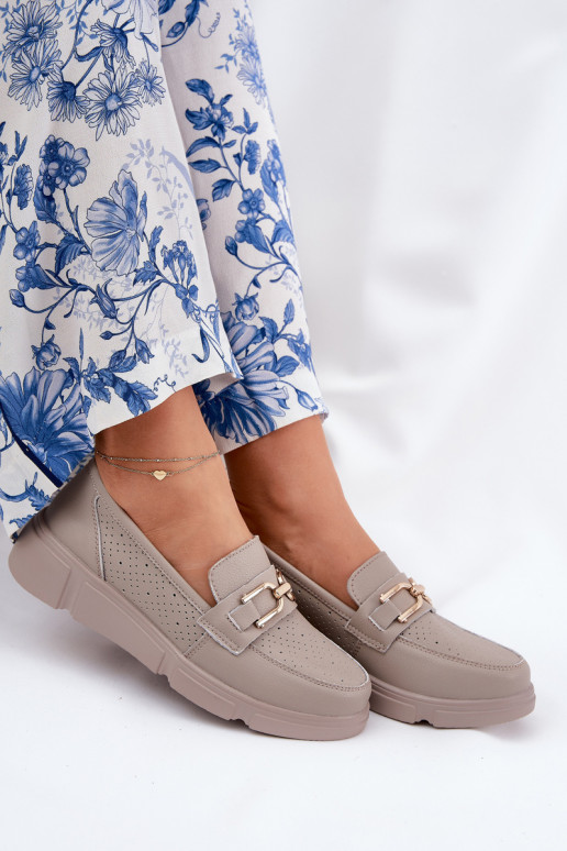 mocasines de mujer Piel Ze color doradom Detalem Vinceza 88007 beige