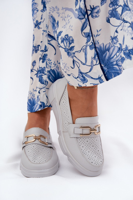 mocasines de mujer Piel Ze color doradom Detalem Vinceza 88007 color gris