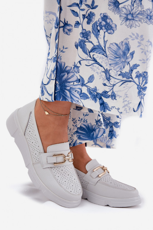 mocasines de mujer Piel Ze color doradom Detalem Vinceza 88007 color gris