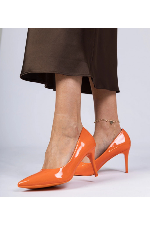 Zapatos de tacón naranjas para mujer...