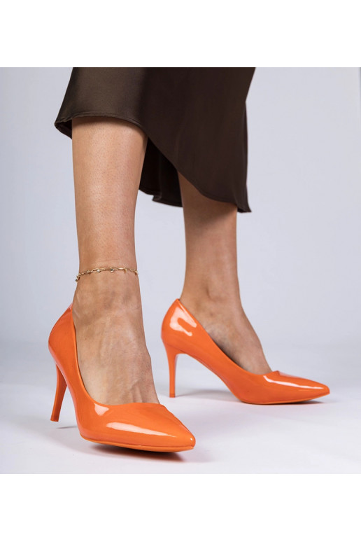 Zapatos de tacón naranjas para mujer...