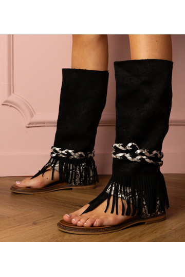 Sandalias negras para mujer...