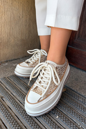 Zapatos casuales con plataforma S.Barski BF51-101 color arena 2