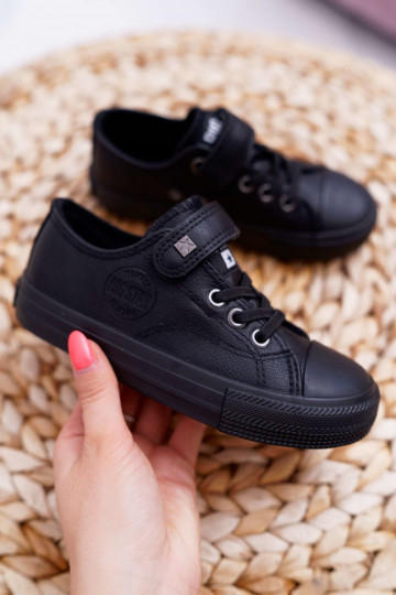 Zapatos de cuero casuales infantiles negros Big Star EE374034