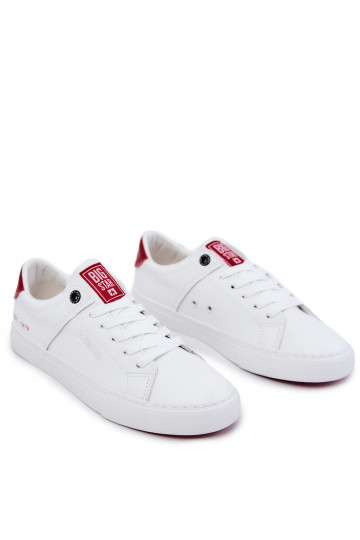 Piel Tiene quesculino Zapatillas Big Star JJ174106 Blanco-color rojo