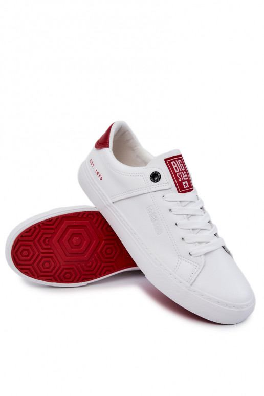 Piel Tiene quesculino Zapatillas Big Star JJ174106 Blanco-color rojo