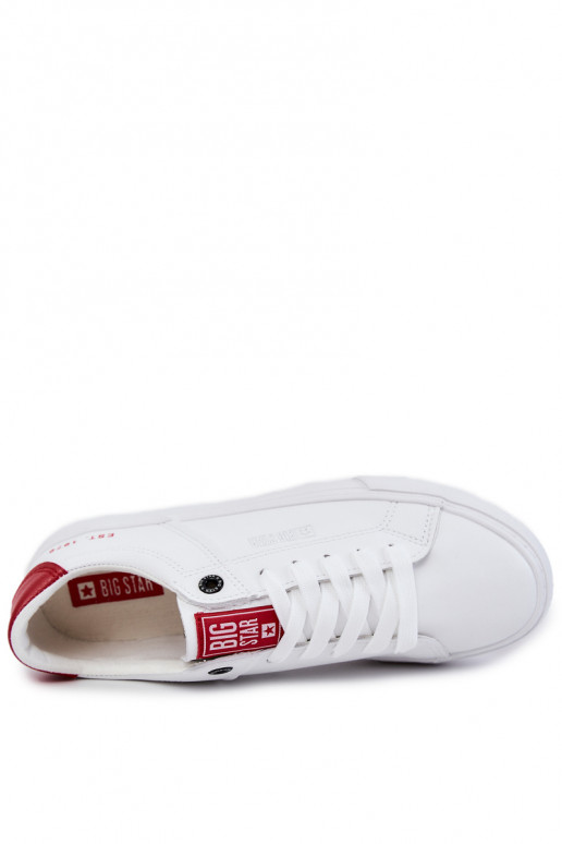 Piel Tiene quesculino Zapatillas Big Star JJ174106 Blanco-color rojo