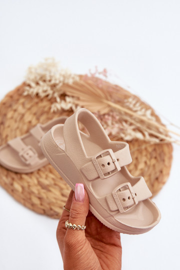 Chanclas infantiles beige con hebilla Big Star NN374544 2