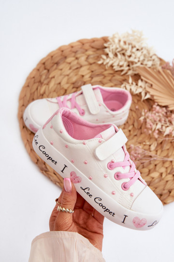 Zapatos casuales infantiles blancos Lee Cooper LCIN-24-02-2159 2