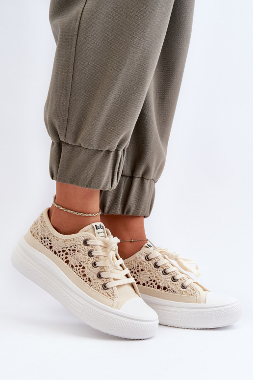 con motivos de encaje Zapatos de ocio Lee Cooper LCEN-23-44-1620 beige