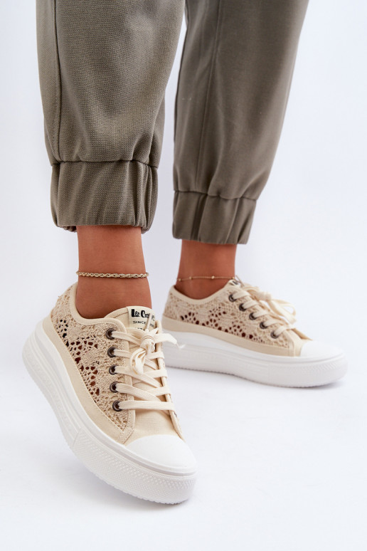 con motivos de encaje Zapatos de ocio Lee Cooper LCEN-23-44-1620 beige