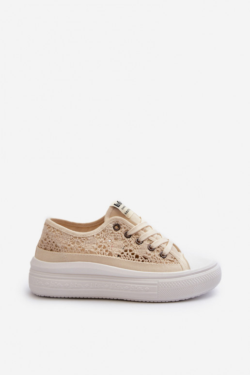con motivos de encaje Zapatos de ocio Lee Cooper LCEN-23-44-1620 beige