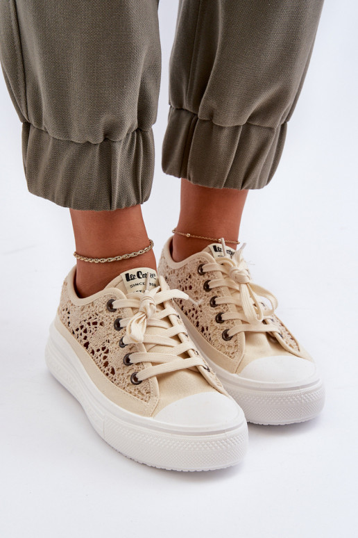 con motivos de encaje Zapatos de ocio Lee Cooper LCEN-23-44-1620 beige