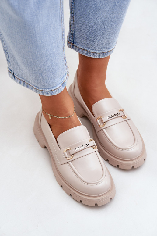 Mocasines de mujer en color arena de... Mocasines de mujer en color arena de...