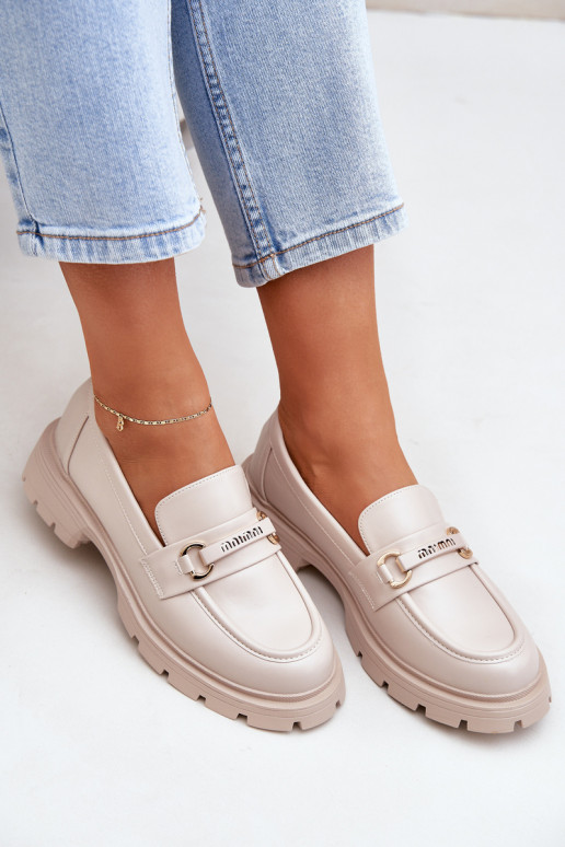 Mocasines de mujer en color arena de... Mocasines de mujer en color arena de...