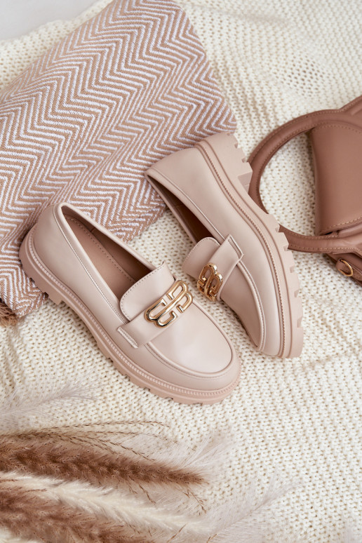 Mocasines de mujer en color arena de... Mocasines de mujer en color arena de...