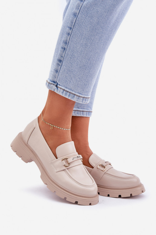 Mocasines de mujer en color arena de... Mocasines de mujer en color arena de...