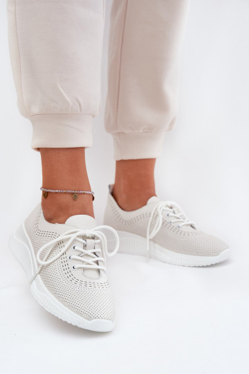 Zapatillas deportivas de cuero blancas para mujer Vinceza 41472 2