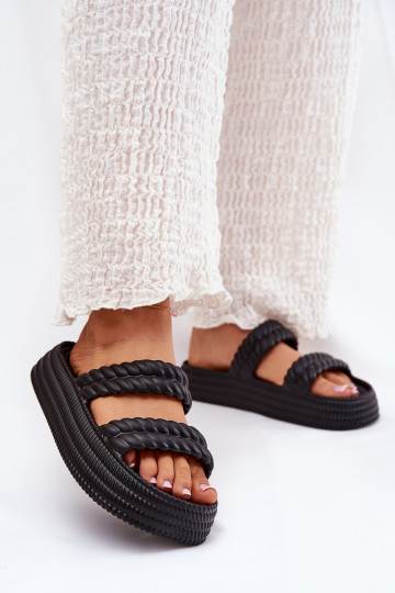 Chanclas ligeras negras para mujer con plataforma S.Barski ZK51-001