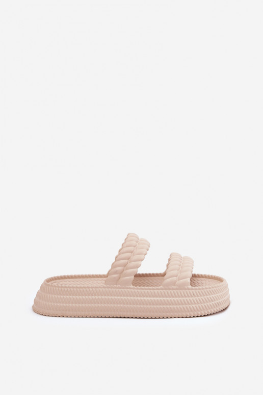 Zapatillas ligeras  zapatillas de mujer con una plataforma S.Barski ZK51-001 beige Zapatillas ligeras  zapatillas de mujer con una plataforma S.Barski ZK51-001 beige