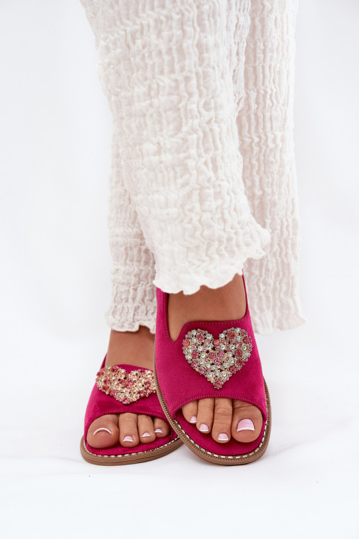 Sandalias de mujer Con decoraciones con corazonesm S.Barski KV27-018 color rosa