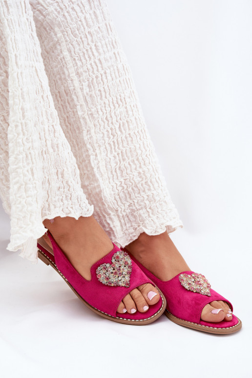 Sandalias de mujer Con decoraciones con corazonesm S.Barski KV27-018 color rosa