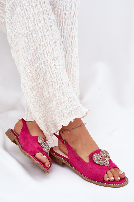 Sandalias de mujer Con decoraciones con corazonesm S.Barski KV27-018 color rosa