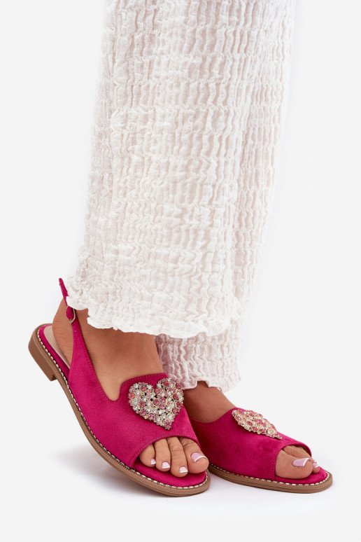 Sandalias de mujer Con decoraciones con corazonesm S.Barski KV27-018 color rosa