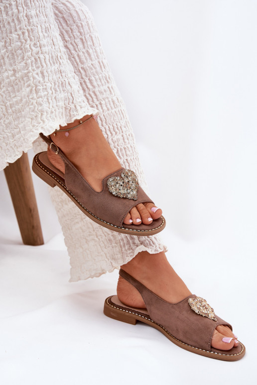 Sandalias de mujer Con decoraciones con corazonesm S.Barski KV27-018 beige
