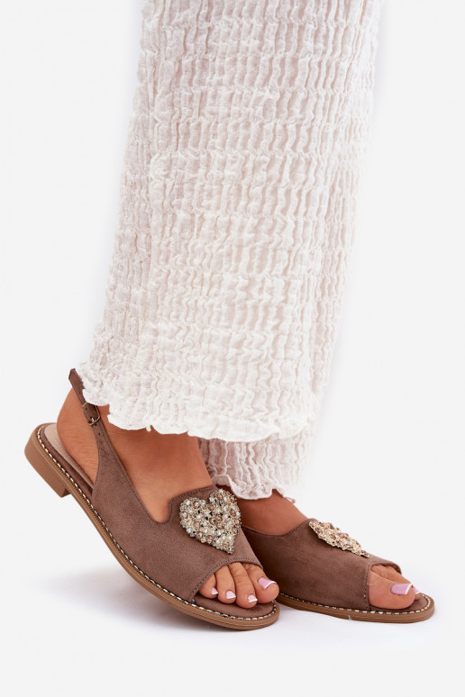 Sandalias de mujer Con decoraciones con corazonesm S.Barski KV27-018 beige