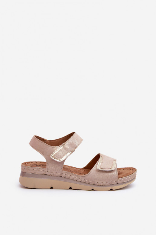 Sandalias de mujer con sujetadores adhesivos beige Risanni Sandalias de mujer con sujetadores adhesivos beige Risanni