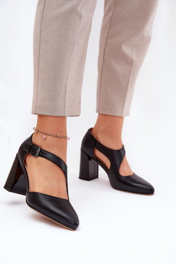 Piel Zapatos con tacones con hebillas Vinceza 91133 de color negro 2