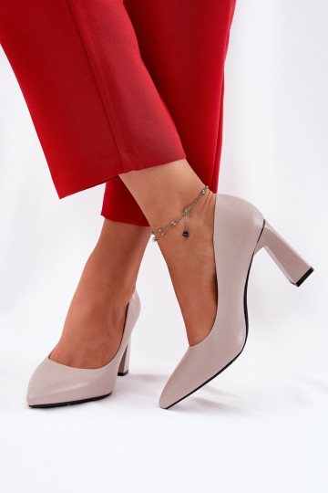 Zapatos elegantes con tacón color gris 2