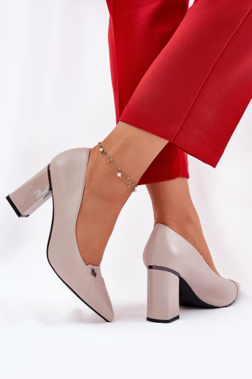 Chanclas de mujer con tacón y cremalleras color arena 2