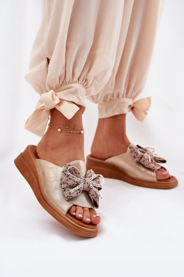 Chanclas de mujer con tacón y lazos color negro 2