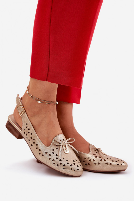 Bailarinas caladas con el talón abierto color dorado Activadovinnia Bailarinas caladas con el talón abierto color dorado Activadovinnia