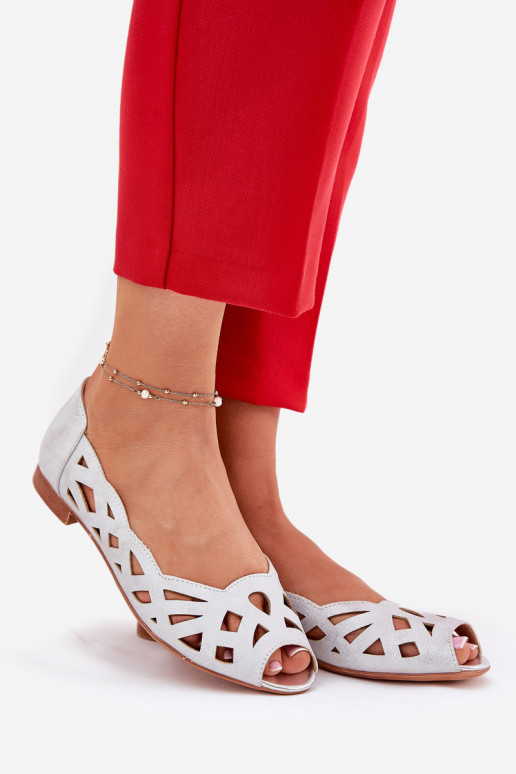 Bailarinas caladas Z Odkrytymi Palcami color plata Calgis Bailarinas caladas Z Odkrytymi Palcami color plata Calgis