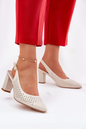 Sandalias caladas Ze Szpiczastymi Noskami con tacones Sergio Leone SK163 madre perla