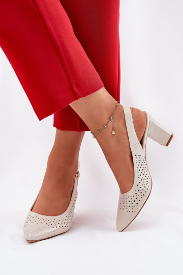 Sandalias caladas Ze Szpiczastymi Noskami con tacones Sergio Leone SK163 madre perla 2