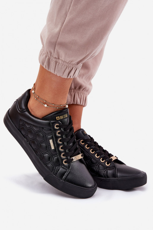 Zapatos de ocio de cuero ecológico Big Star RR274323 de color negro Zapatos de ocio de cuero ecológico Big Star RR274323 de color negro