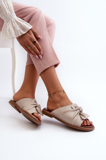 Chanclas para mujeres con tacones anchos color arena Nelvira