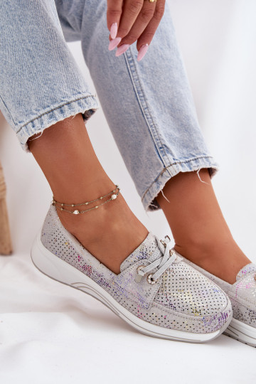 de gamuza zapatos Hecho de cuero natural con una plataforma Artiker 56C2104 color gris