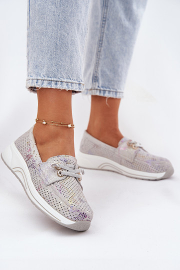 de gamuza zapatos Hecho de cuero natural con una plataforma Artiker 56C2104 color gris 2