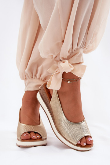 Piel Sandalias plataforma Artiker 56C2312 color dorado 2